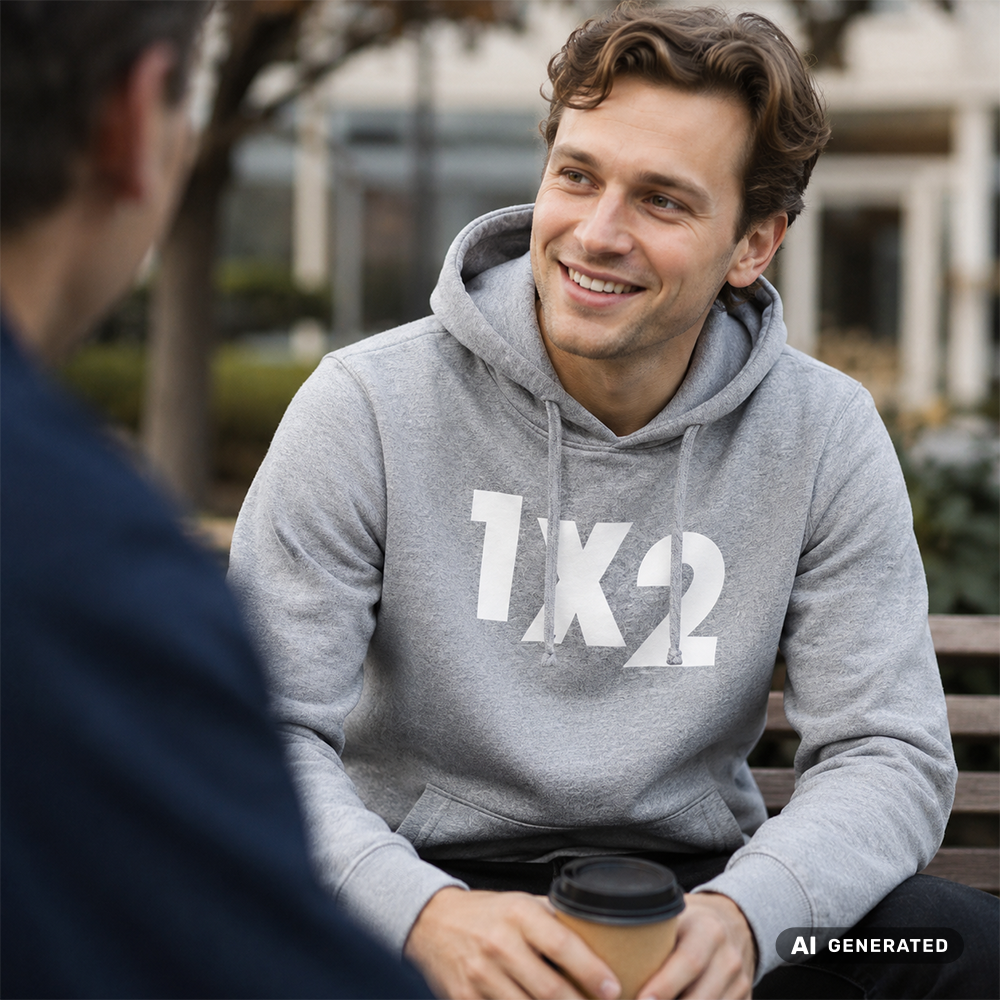 Hoodie 1x2 Grå